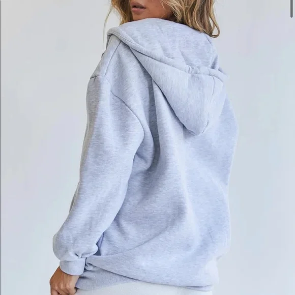 Princess Polly Florida Oversized Zip Up Sweatshirt - Picture 3 of 8